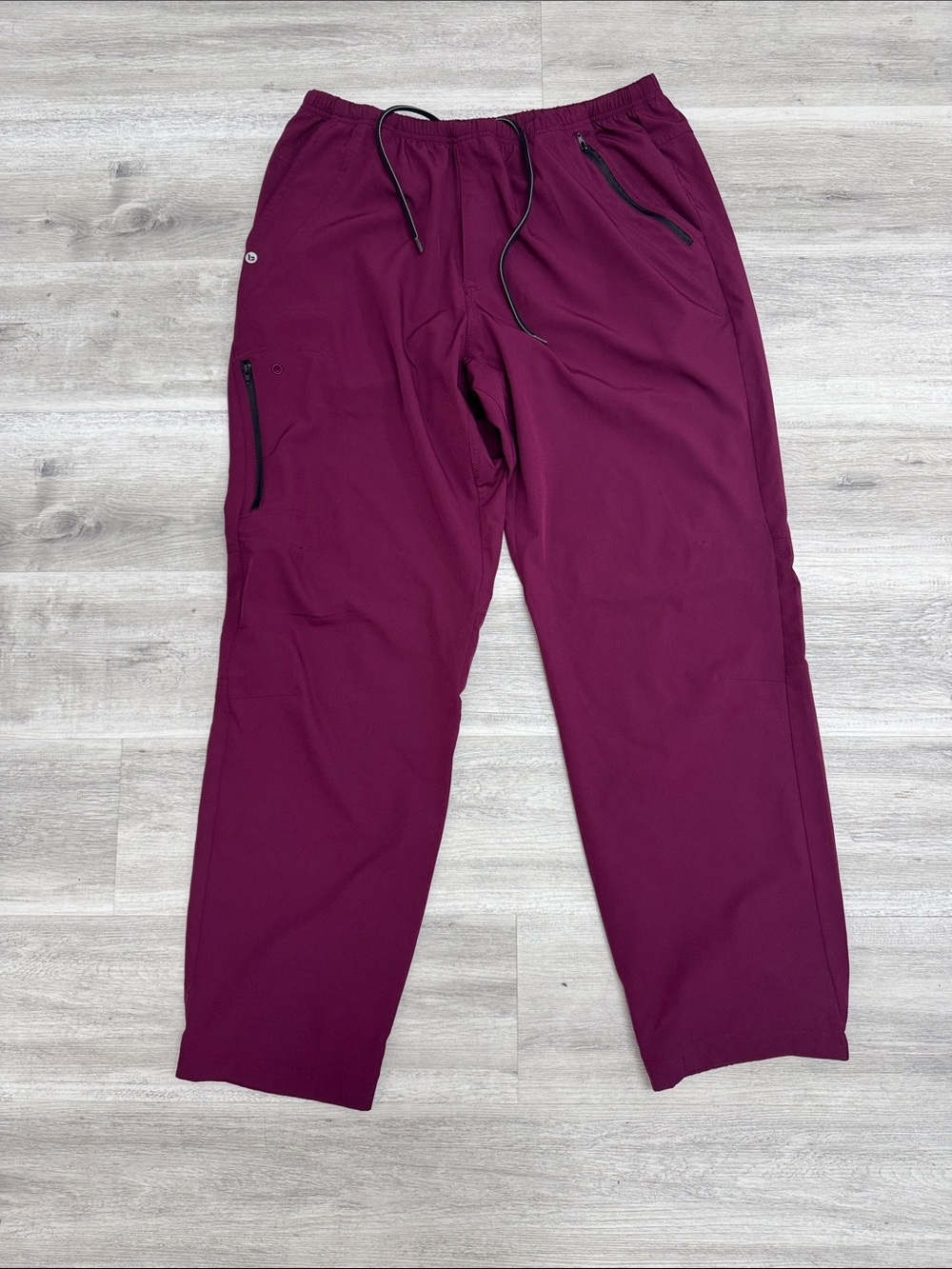 Men's Athletic Scrubs Drawstring Pants in Plum